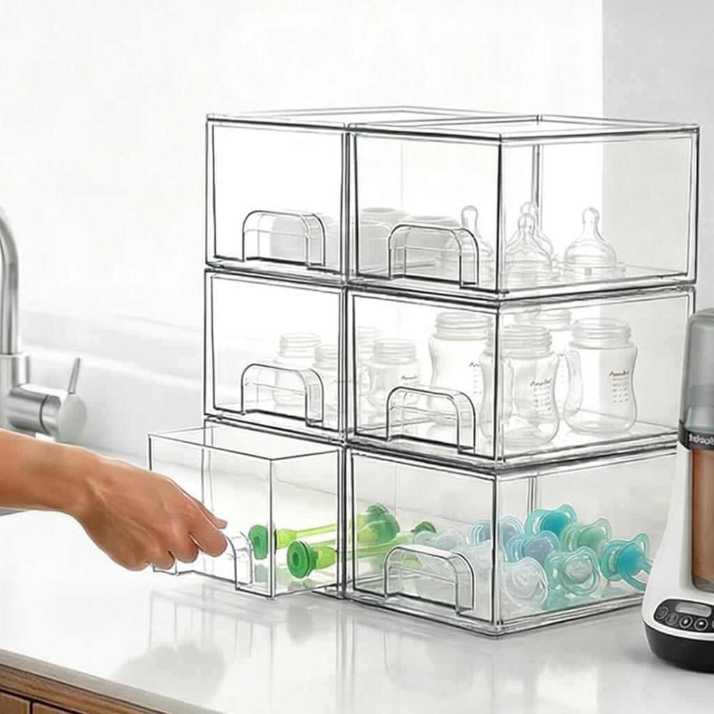 small space organization 4 pack clear drawers